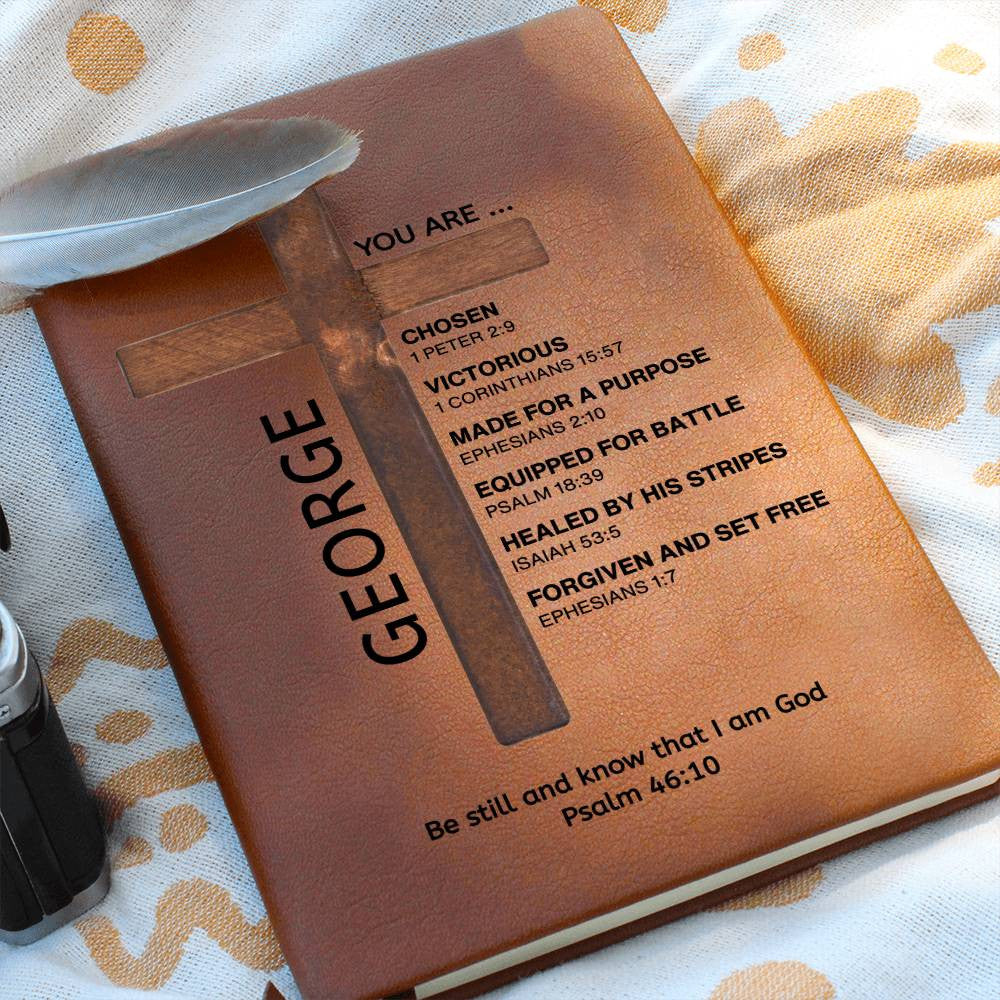 Personalized Christian Journal for Men Women Teens Boys Girls, Bible Verse Leather Notebook, Baptism Gifts, Pastor Gift, Retirement Birthday