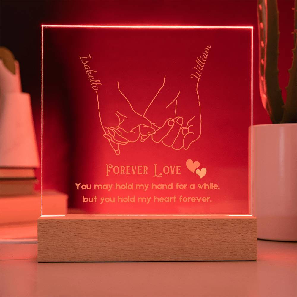 Custom Couple Hand Holding Line Art Acrylic Plaque, Couple Anniversary Gifts, Home Decor, Promise Presents, Wedding Gifts, Birthday Gifts