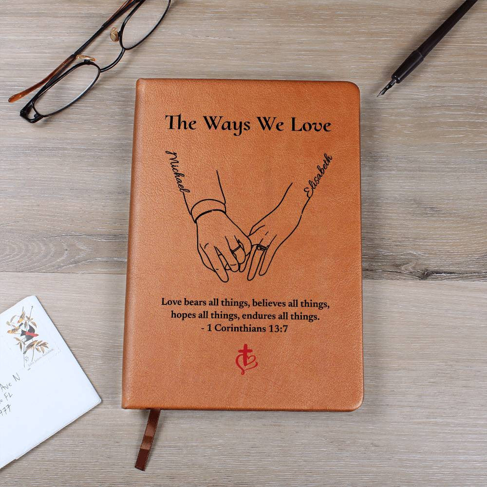 Personalized Couples Journal, Custom Bible Verse & Name Notebook, Vegan Leather Gift for Wife or Husband, Valentine Gifts, Anniversary Gifts