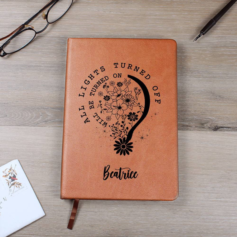 Personalized Leather Journal with Wildflower Custom Name Prayer Journal For Women Positive Motivational Gift For Her Mental Health Matters