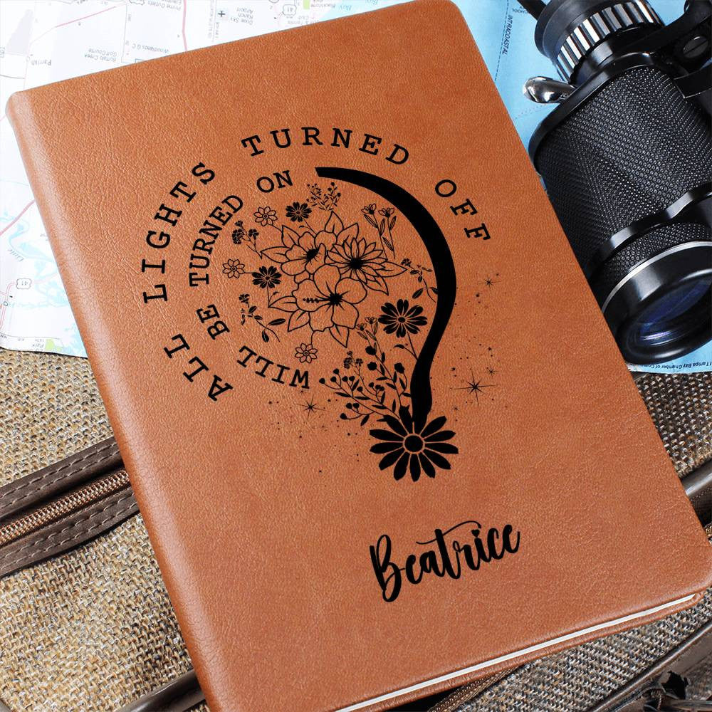 Personalized Leather Journal with Wildflower Custom Name Prayer Journal For Women Positive Motivational Gift For Her Mental Health Matters
