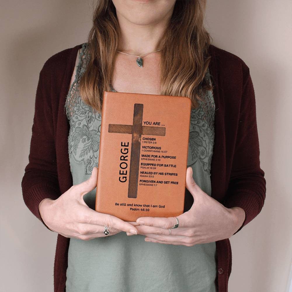 Personalized Christian Journal for Men Women Teens Boys Girls, Bible Verse Leather Notebook, Baptism Gifts, Pastor Gift, Retirement Birthday