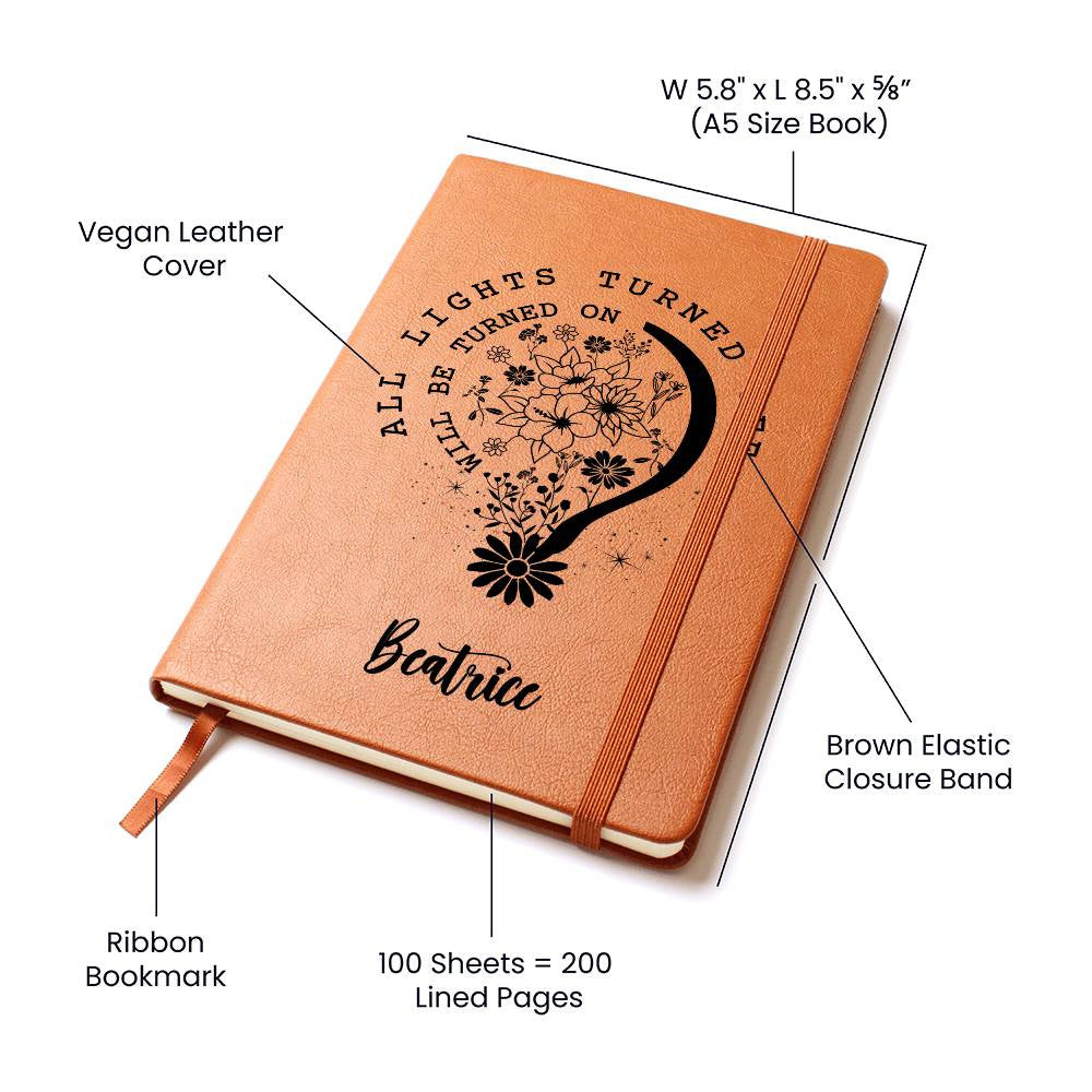 Personalized Leather Journal with Wildflower Custom Name Prayer Journal For Women Positive Motivational Gift For Her Mental Health Matters