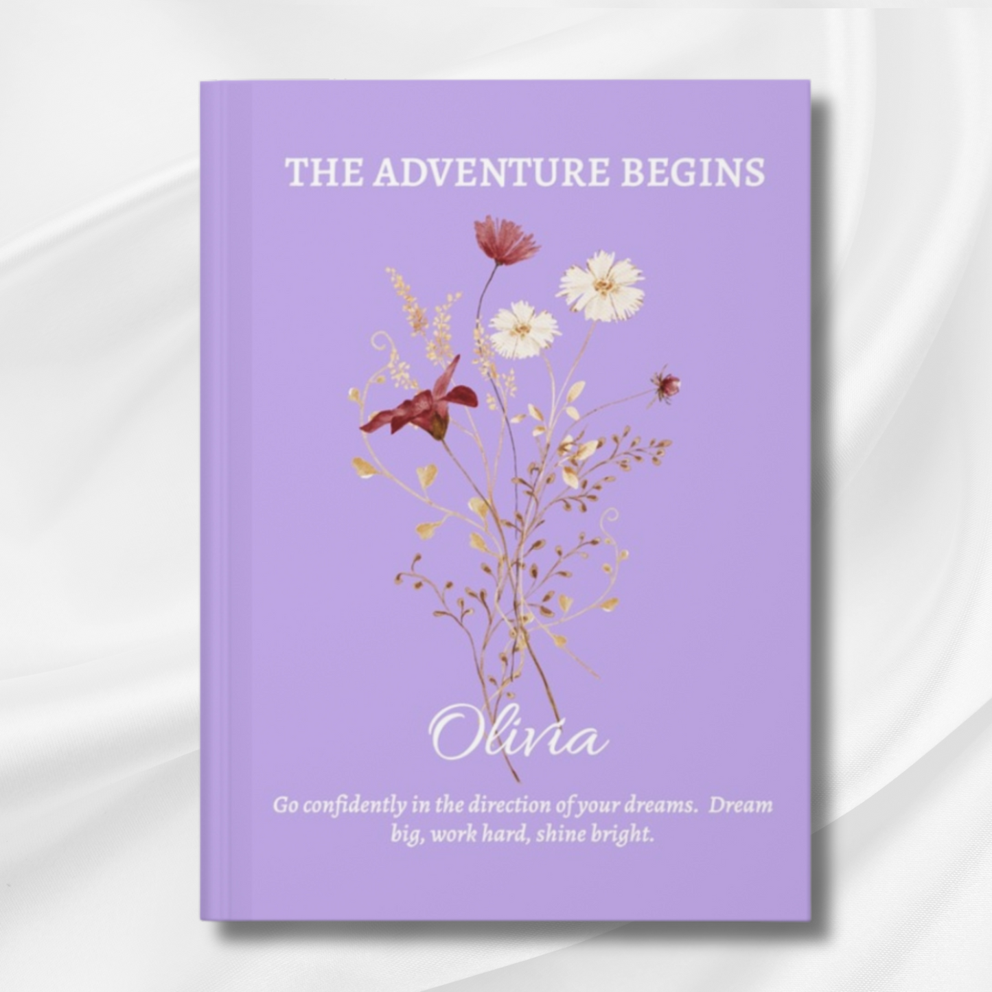 Personalised Graduation Gift, Hardcover Journal, Custom Notebook with Wildflowers, Christian Gift, Bible Verse, Graduation Gifts for Her