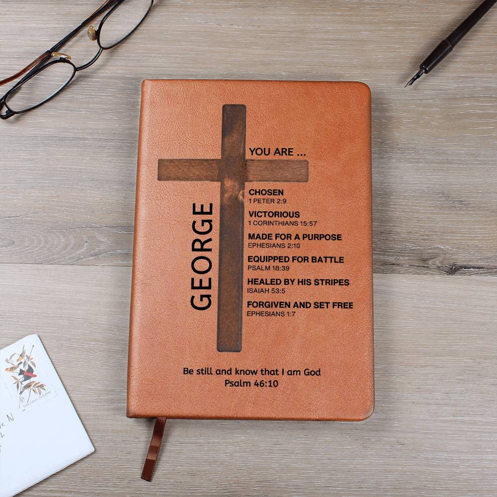 Personalized Christian Journal for Men Women Teens Boys Girls, Bible Verse Leather Notebook, Baptism Gifts, Pastor Gift, Retirement Birthday