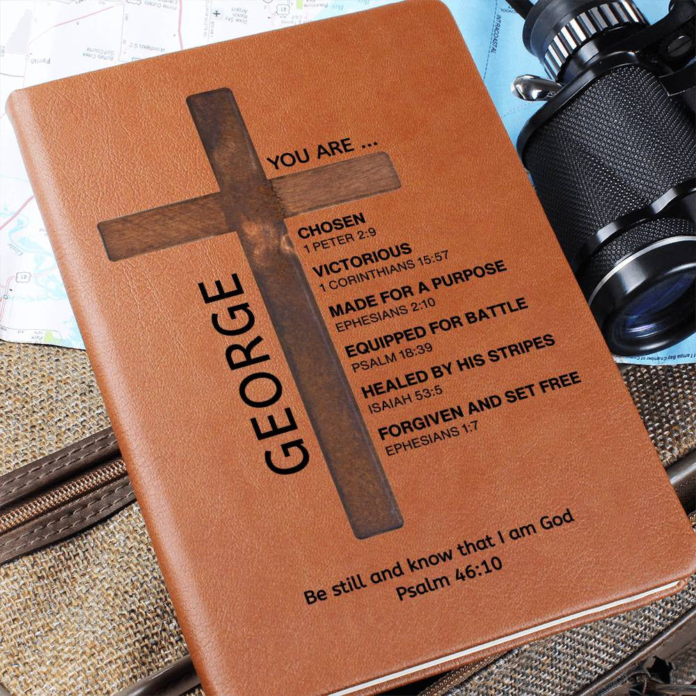 Personalized Christian Journal for Men Women Teens Boys Girls, Bible Verse Leather Notebook, Baptism Gifts, Pastor Gift, Retirement Birthday