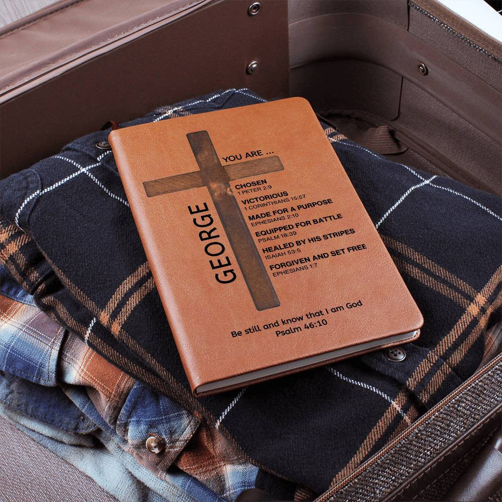 Personalized Christian Journal for Men Women Teens Boys Girls, Bible Verse Leather Notebook, Baptism Gifts, Pastor Gift, Retirement Birthday