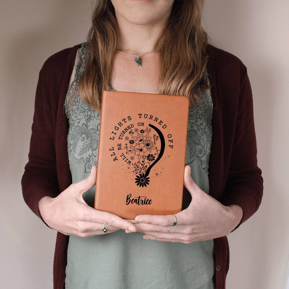 Personalized Leather Journal with Wildflower Custom Name Prayer Journal For Women Positive Motivational Gift For Her Mental Health Matters