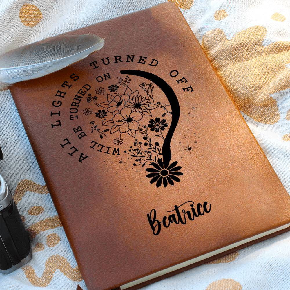 Personalized Leather Journal with Wildflower Custom Name Prayer Journal For Women Positive Motivational Gift For Her Mental Health Matters
