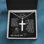 Daughter Gift Necklace- Cross Necklace With Ball Chain - God Bless You Black Card