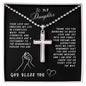 Daughter Gift Necklace- Cross Necklace With Ball Chain - God Bless You Black Card