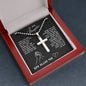 Daughter Gift Necklace- Cross Necklace With Ball Chain - God Bless You Black Card