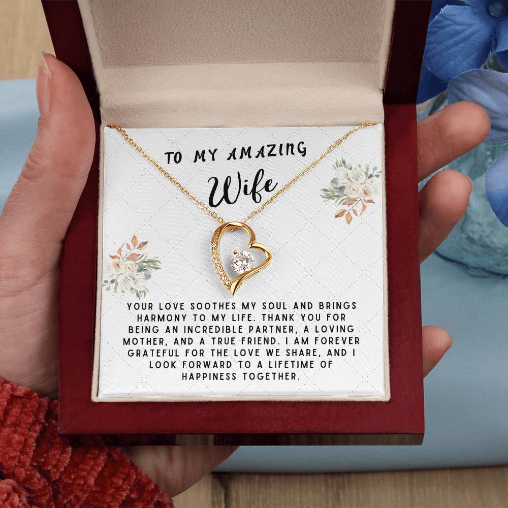 Wife Gift Necklace - Forever Love - Soothes My Soul White Card