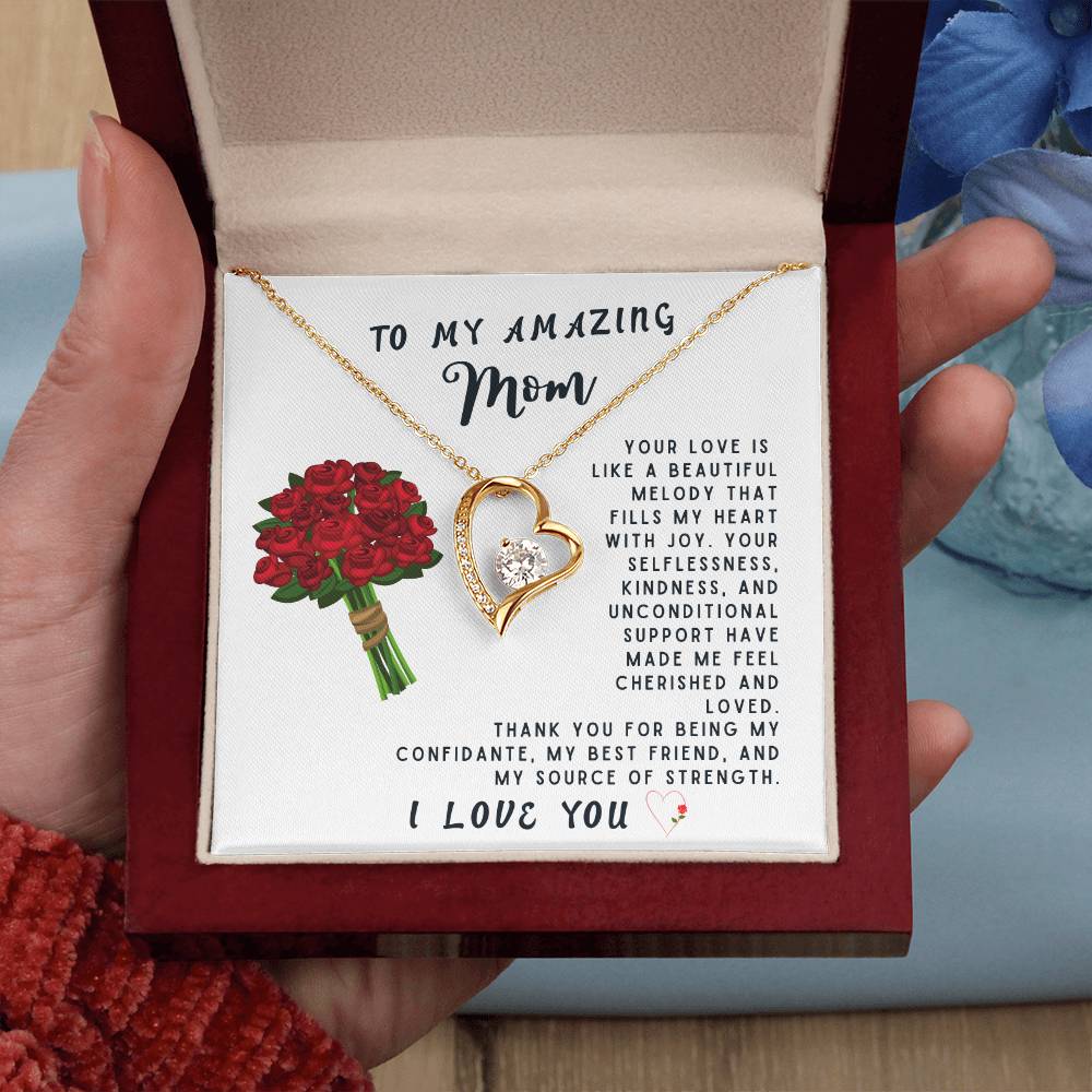 Mother Gift Necklace - Forever Love- Beautiful Melody White Card