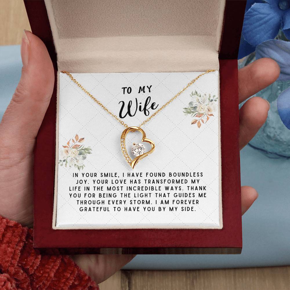 Wife Gift Necklace - Forever Love - In Your Smiles White Card