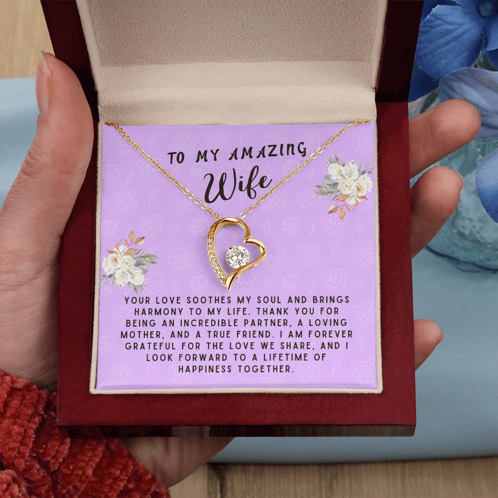 Wife Gift Necklace - Forever Love - Soothes My Soul Lavender Card