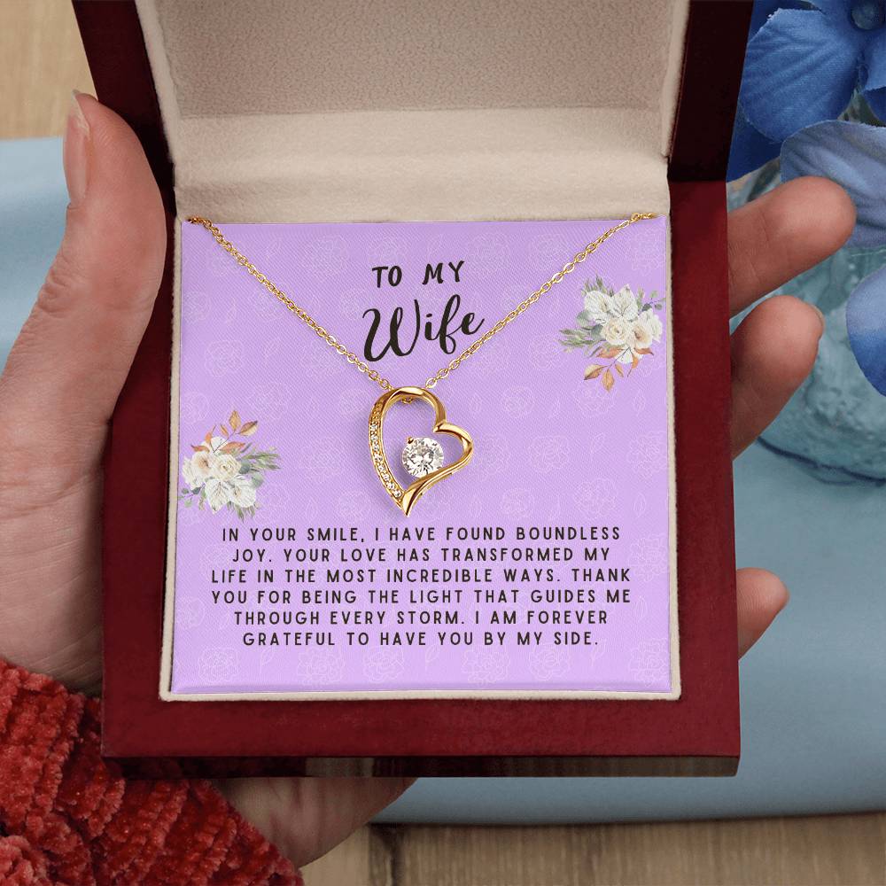 Wife Gift Necklace - Forever Love - In Your Smiles Lavender Card