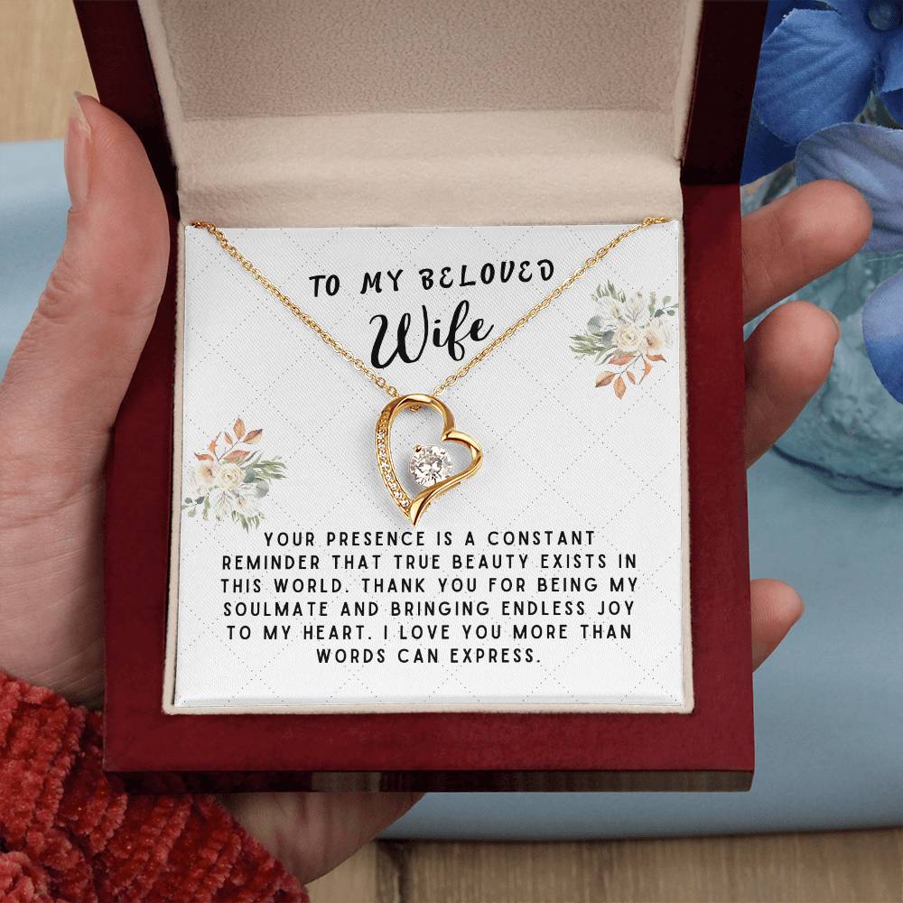 Wife Gift Necklace - Forever Love - True Beauty Exists White Card
