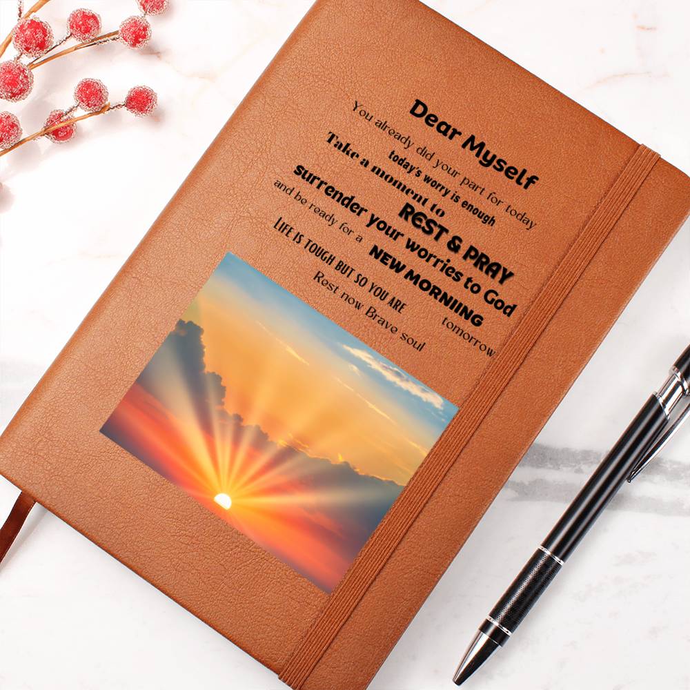 Leather Journal - Dear Myself Sunrise