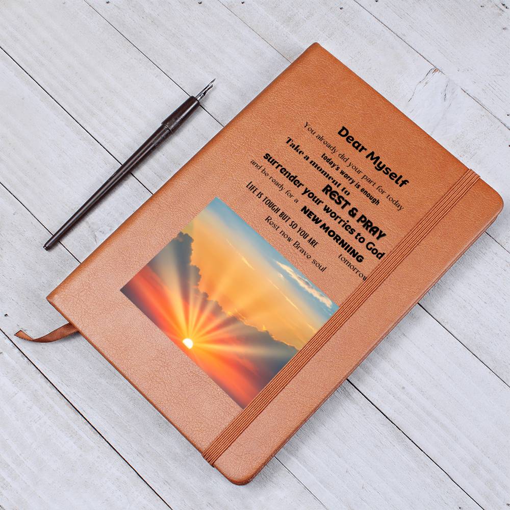 Leather Journal - Dear Myself Sunrise