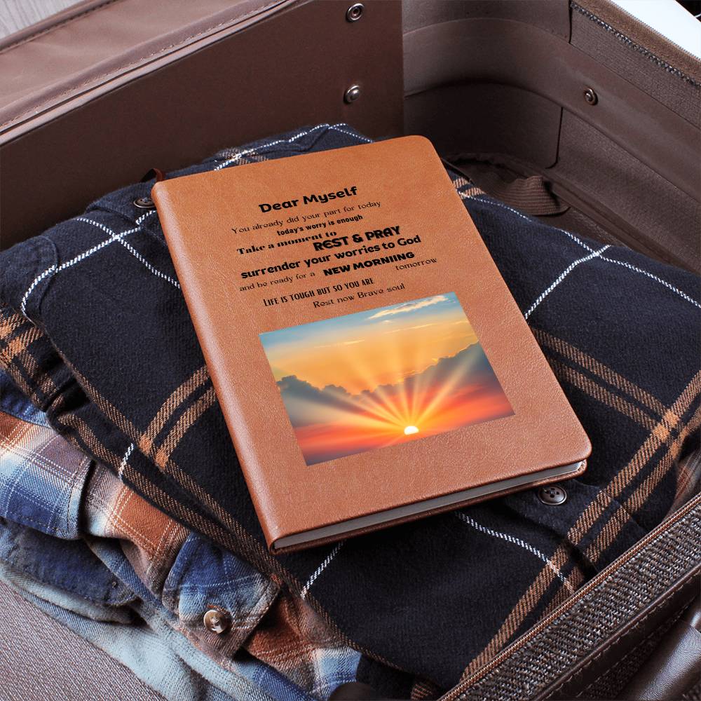 Leather Journal - Dear Myself Sunrise