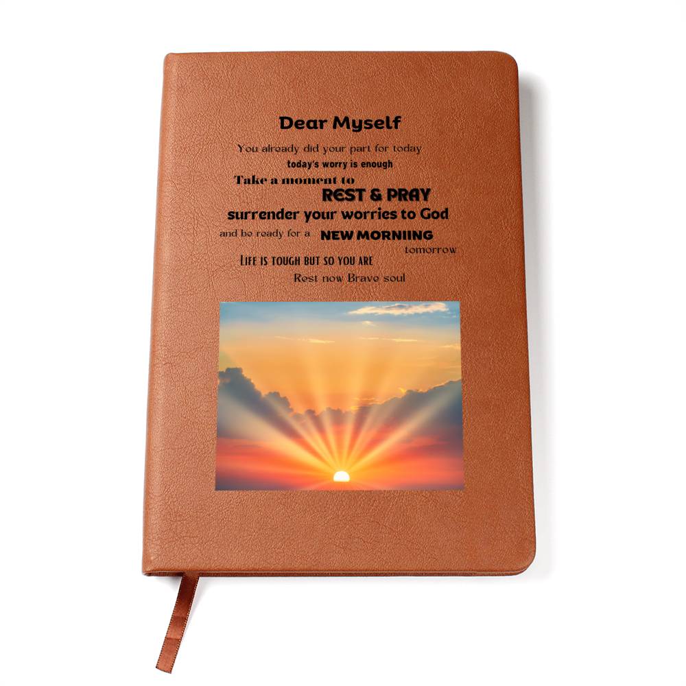 Leather Journal - Dear Myself Sunrise