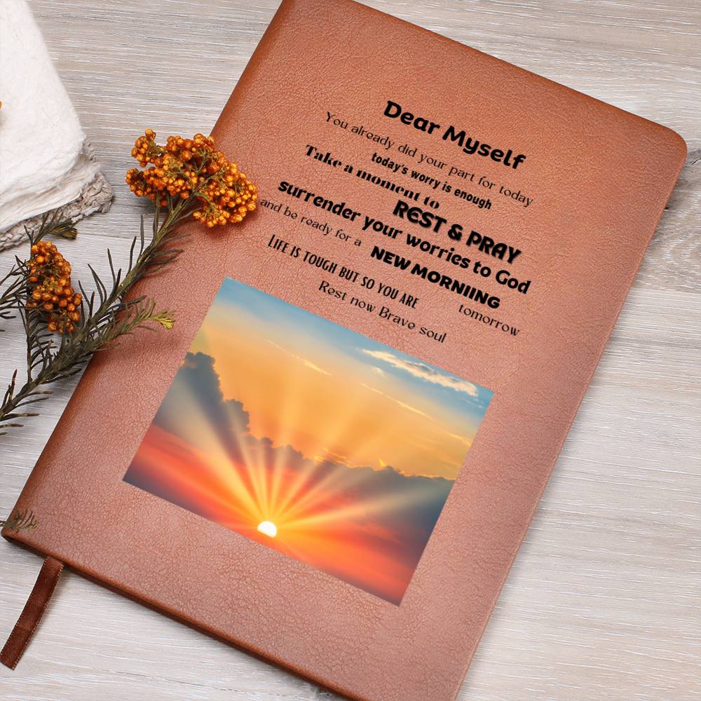 Leather Journal - Dear Myself Sunrise