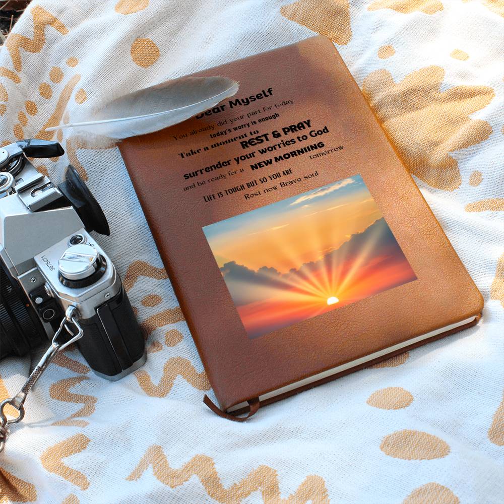 Leather Journal - Dear Myself Sunrise