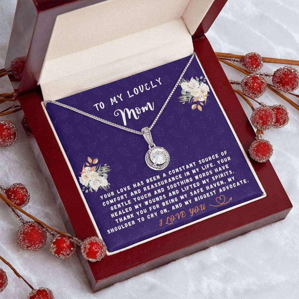 Mother Gift Necklace - Eternal Hope- Constant Source Of Comfort Navy Card