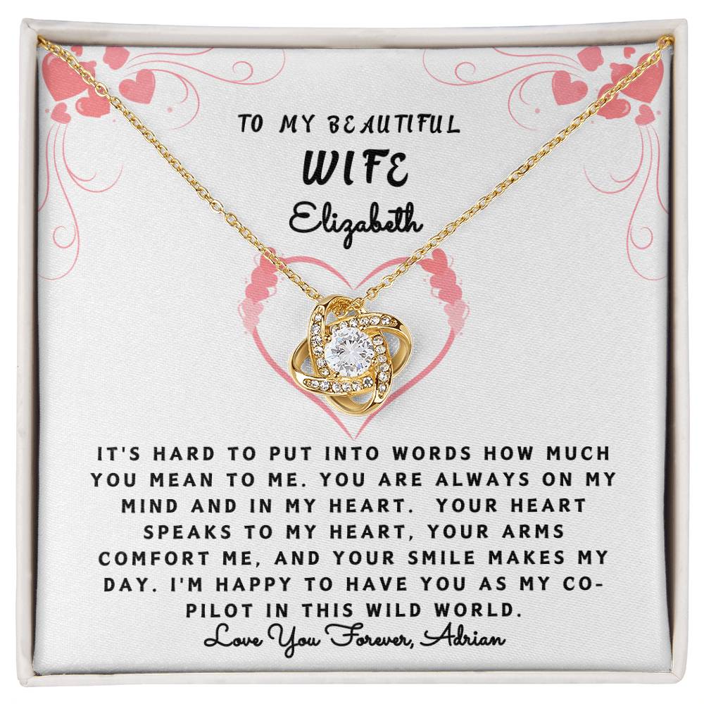 Personalized Gift Necklace - Wife Gift - Love Knot