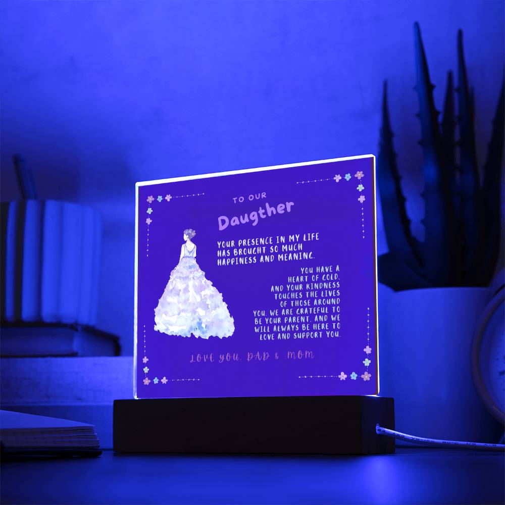 Daughter Gift - Square Interior Decor - Princess (With Night Light Option)