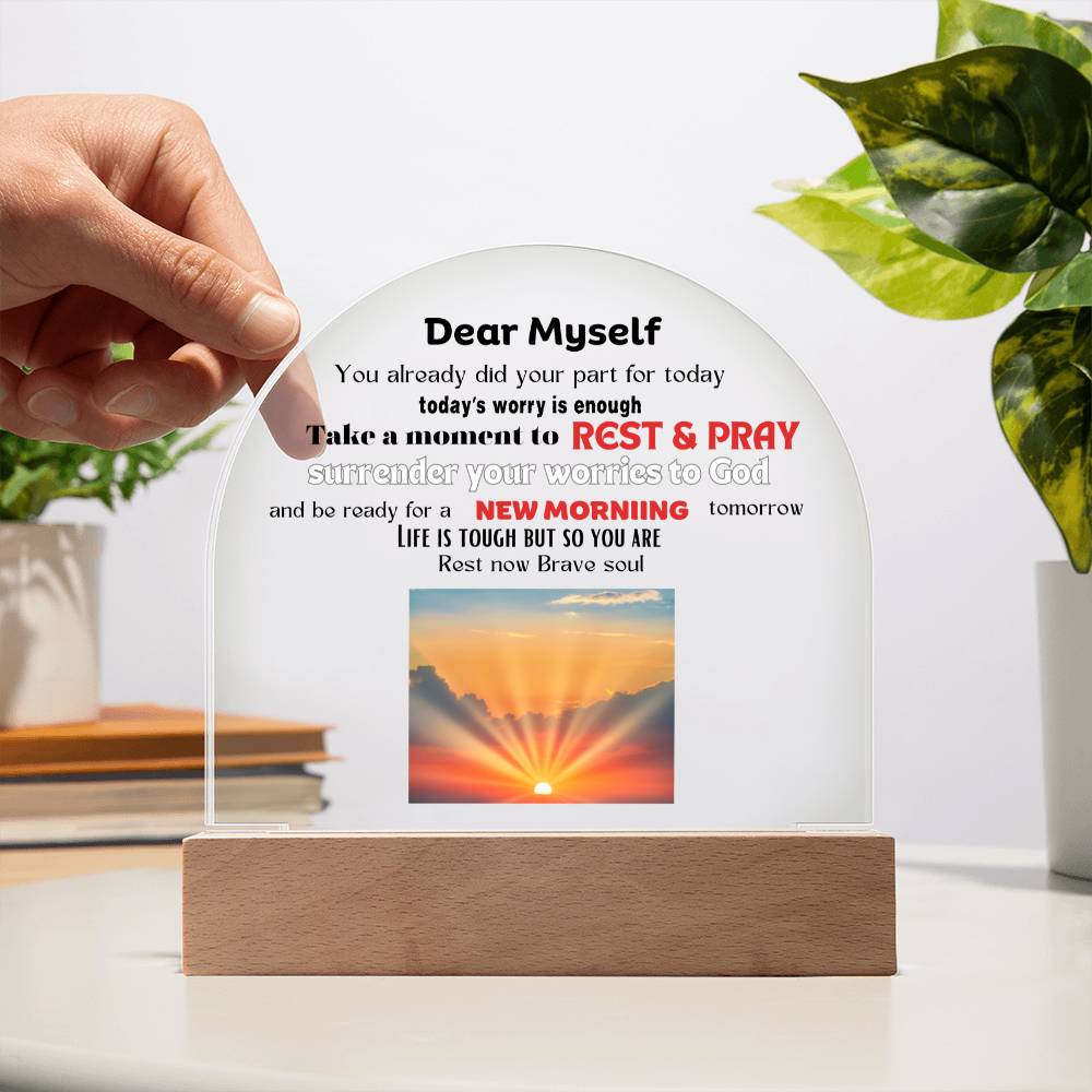 Dome Interior Decor - Dear Myself Sunrise (With Night Light Option)
