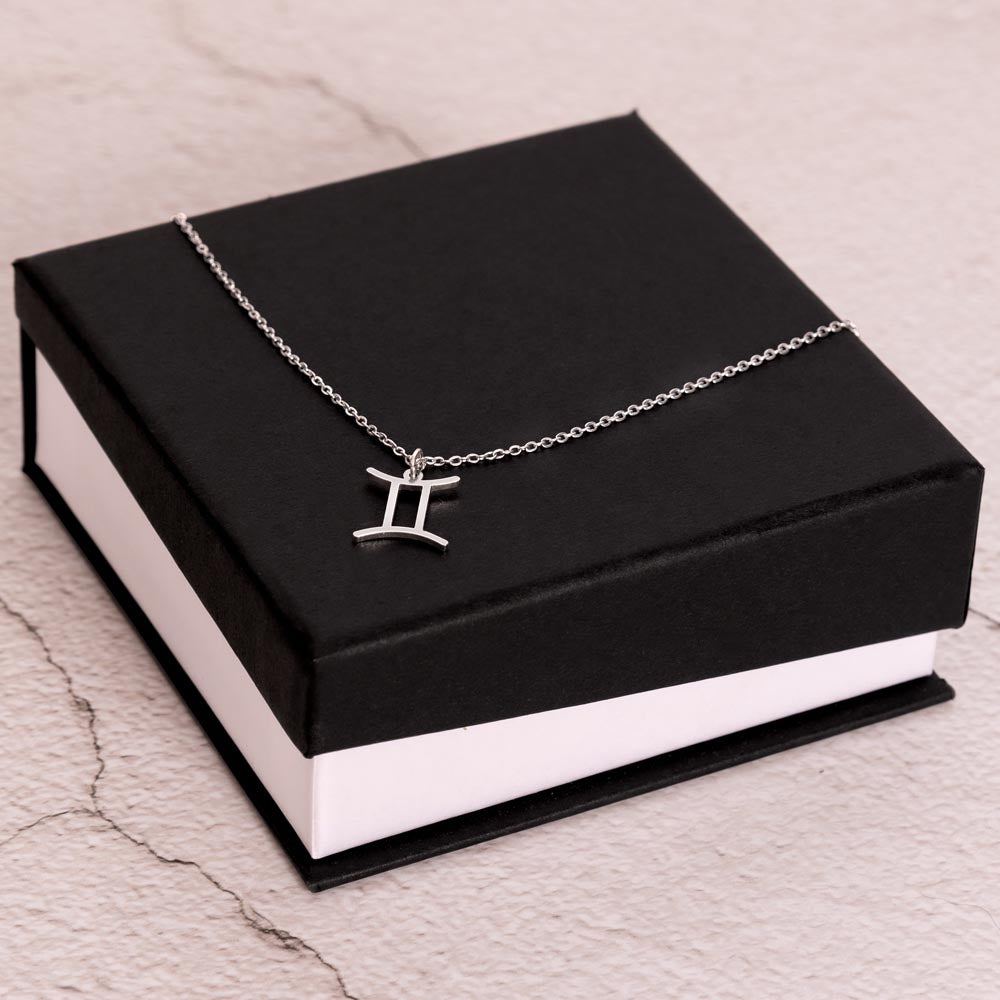 Zodiac Symbol Necklace - Gemini 雙子座 (Chinese Message Card)