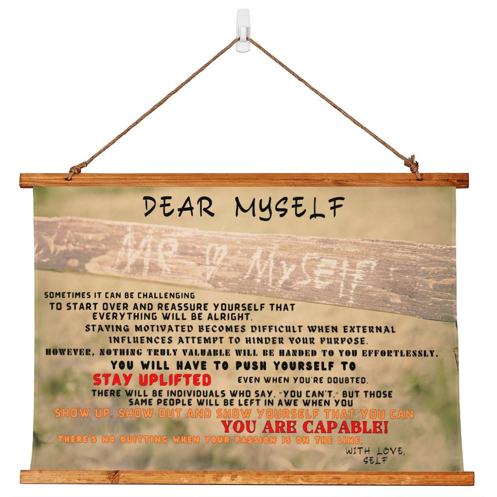 Interior Decor - Wall Tapestry - Dear Myself Wood