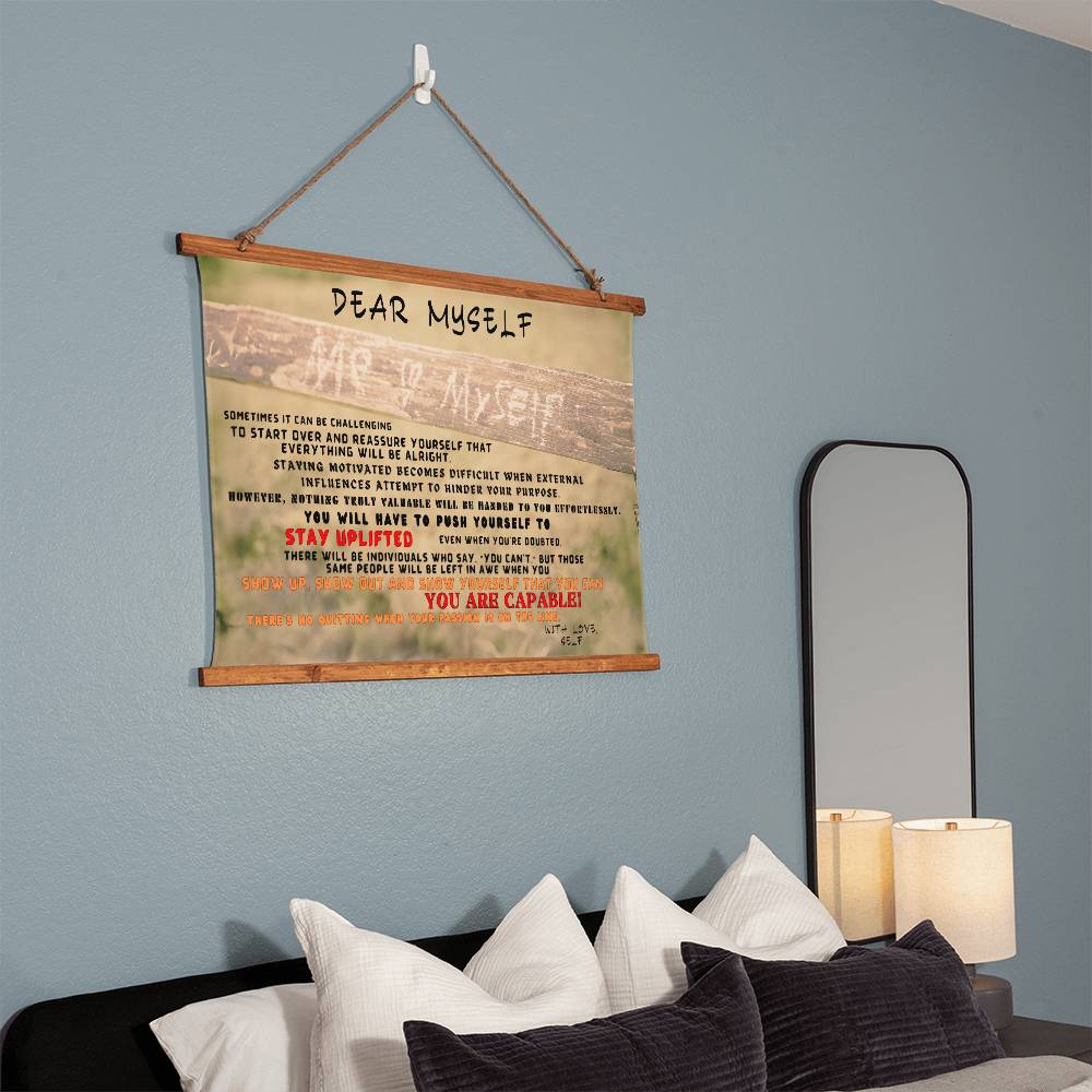 Interior Decor - Wall Tapestry - Dear Myself Wood