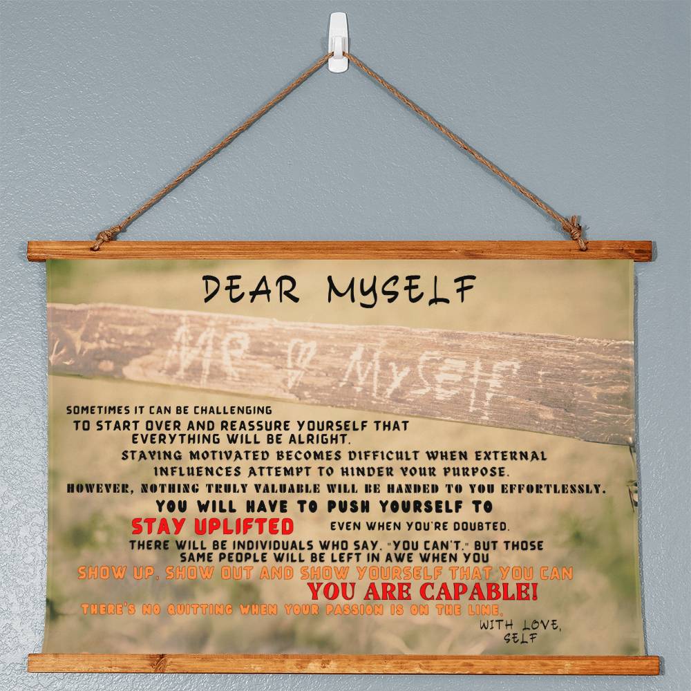 Interior Decor - Wall Tapestry - Dear Myself Wood