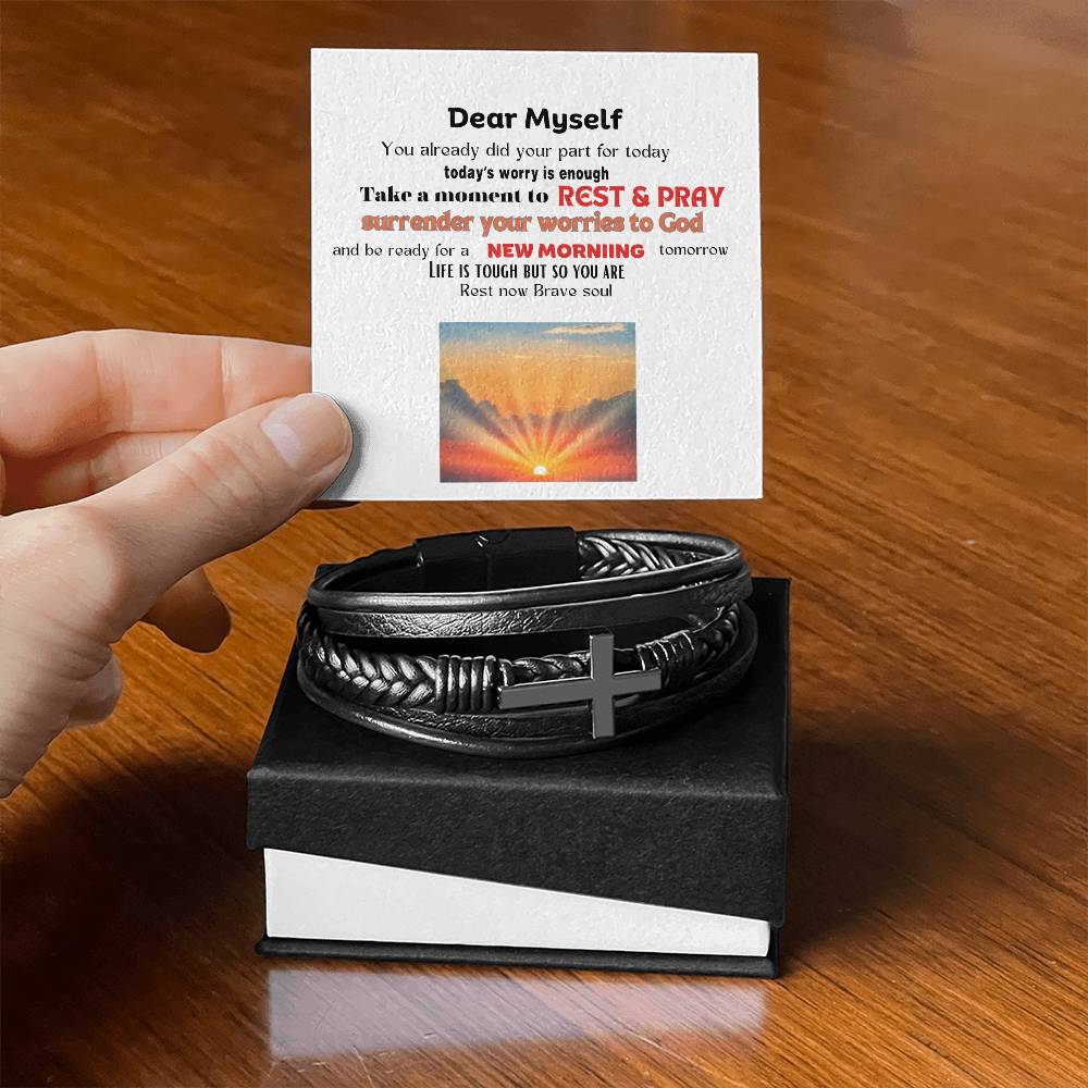 Men's Cross Bracelet - Dear Myself Sunrise