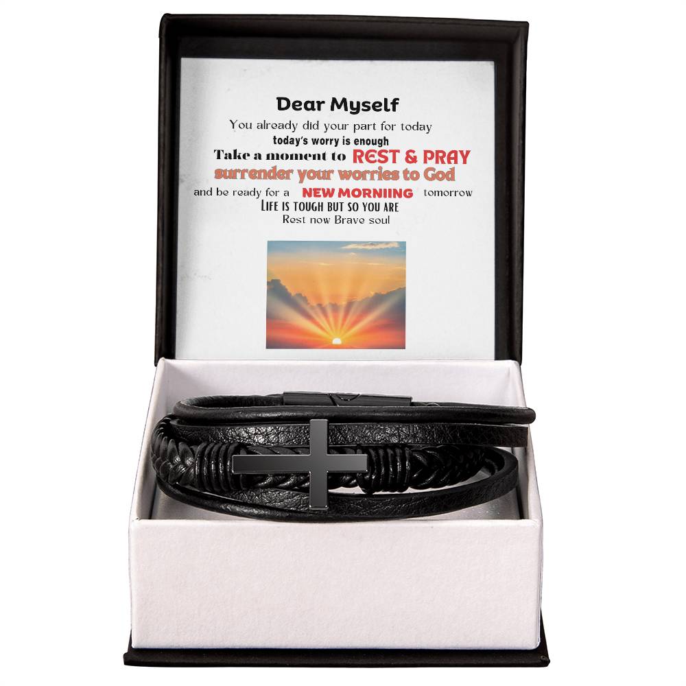 Men's Cross Bracelet - Dear Myself Sunrise