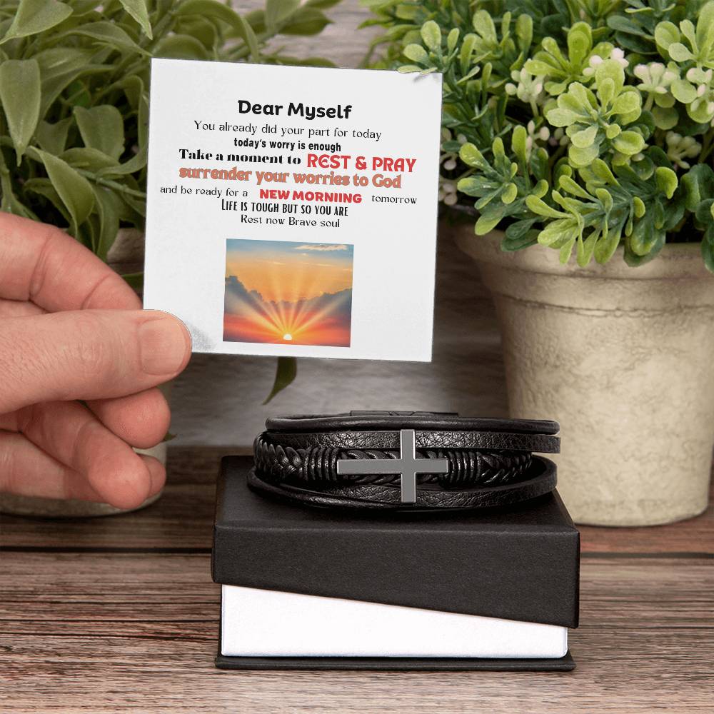 Men's Cross Bracelet - Dear Myself Sunrise