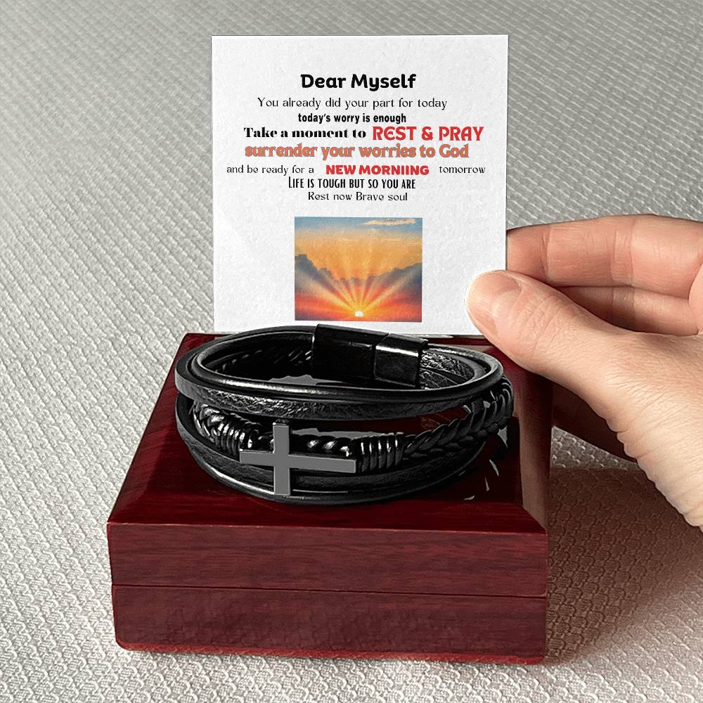 Men's Cross Bracelet - Dear Myself Sunrise