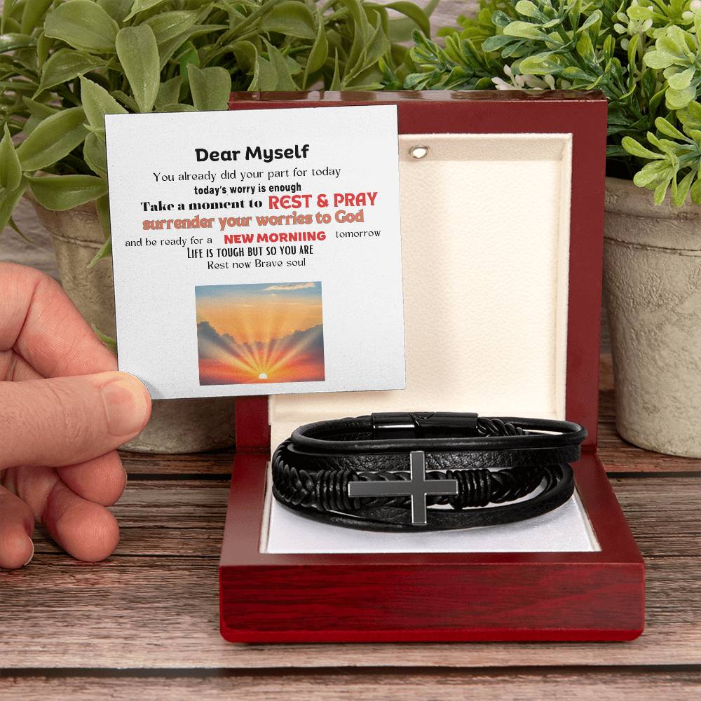 Men's Cross Bracelet - Dear Myself Sunrise