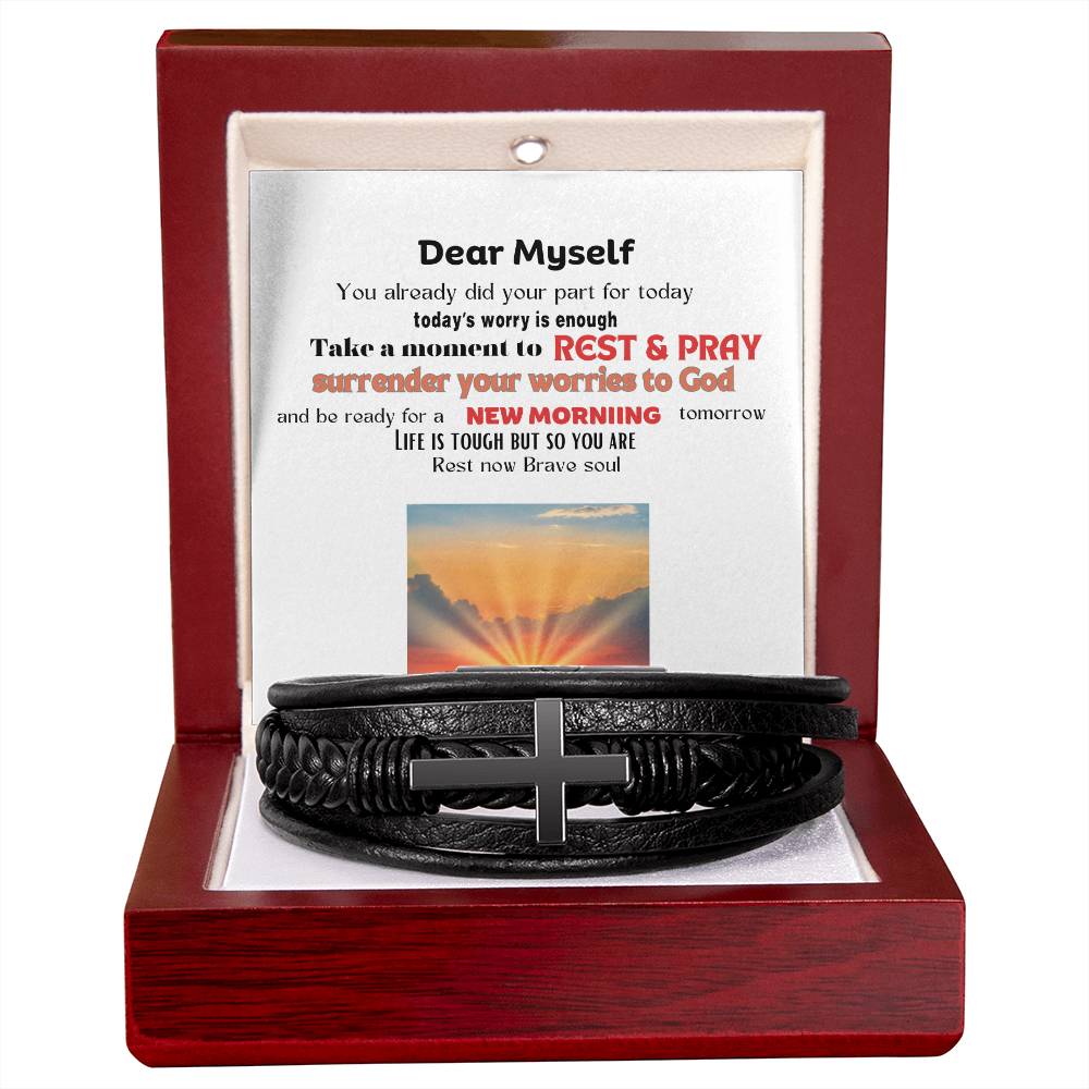 Men's Cross Bracelet - Dear Myself Sunrise