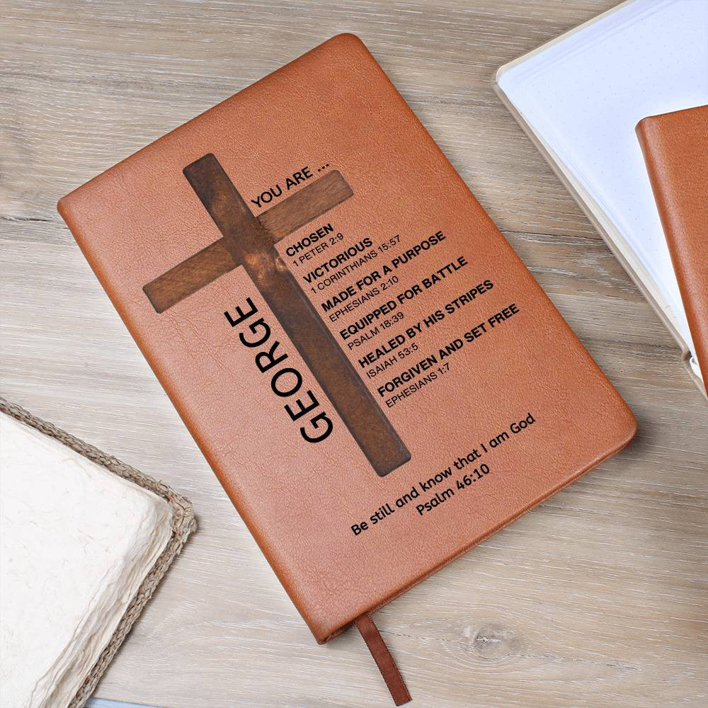 Personalized Christian Journal for Men Women Teens Boys Girls, Bible Verse Leather Notebook, Baptism Gifts, Pastor Gift, Retirement Birthday