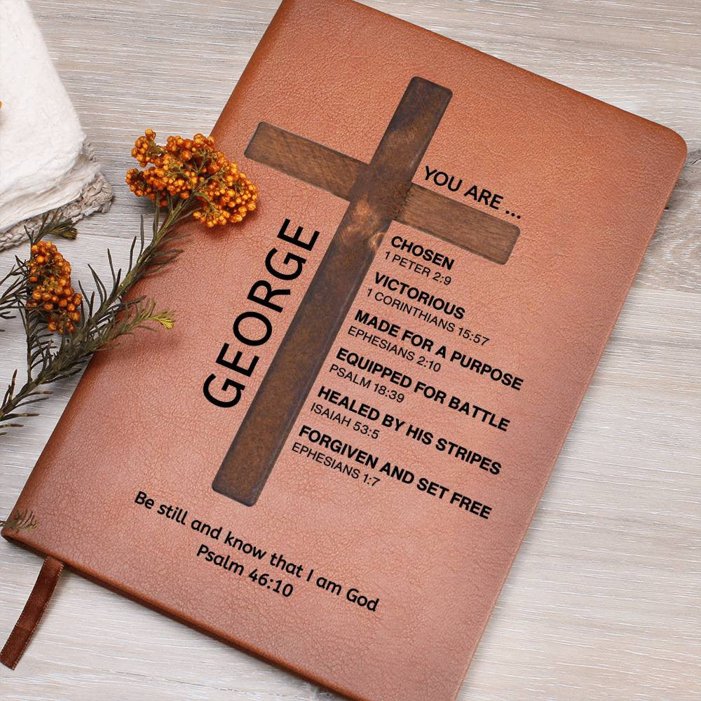 Personalized Christian Journal for Men Women Teens Boys Girls, Bible Verse Leather Notebook, Baptism Gifts, Pastor Gift, Retirement Birthday