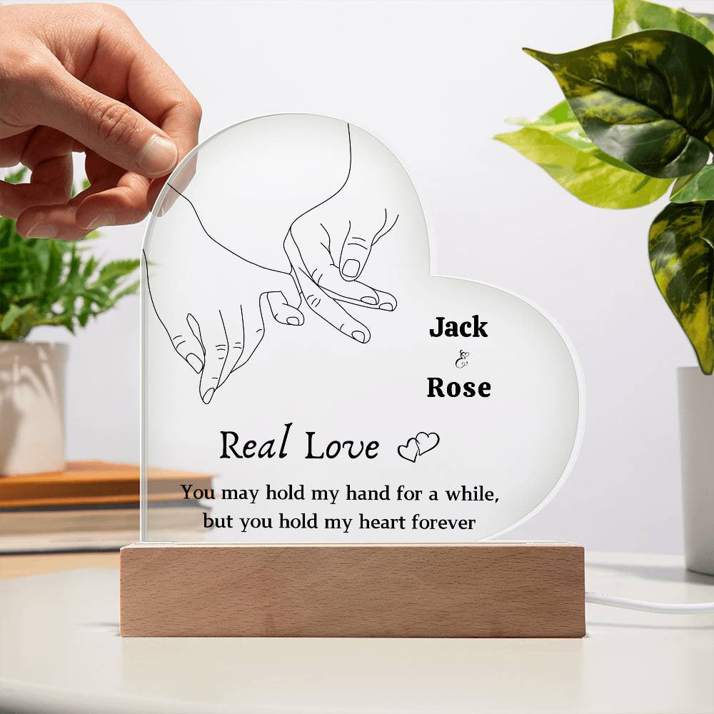Personalized Holding Hands Line Art Anniversary Gifts, Couple Acrylic Plaque, Couple Anniversary Home Decor, Promise Gifts For Him Her