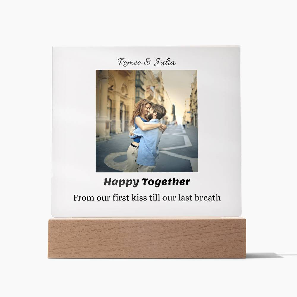 Personalized Photo & Name Square Interior Decor - Gift for Lovers (With Night Light Option)