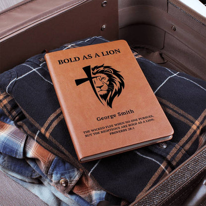 Personalized vegan leather Christian journal gift for husband