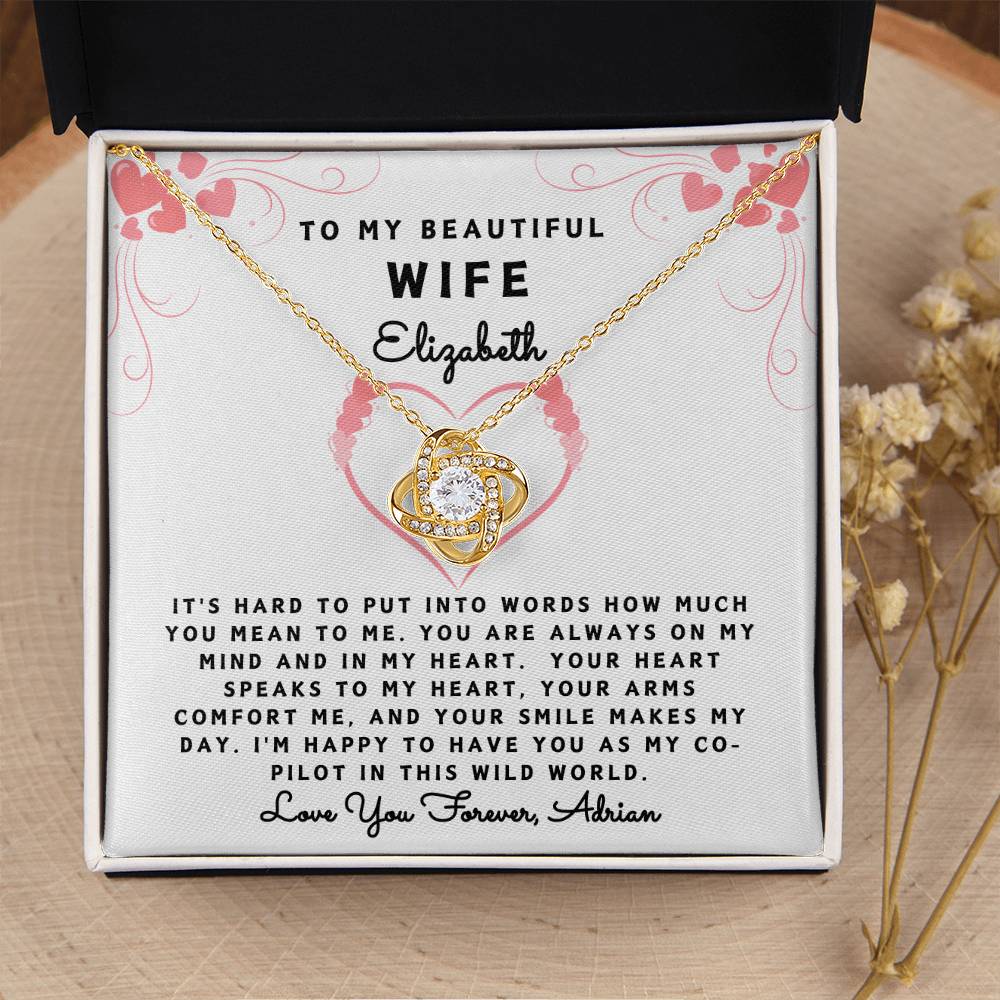 Personalized Gift Necklace - Wife Gift - Love Knot