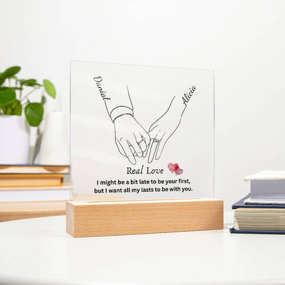 Personalized Hand Holding Line Art Anniversary Gifts, Couple Acrylic Plaque, Couple Anniversary Home Decor, Christmas Gifts For Him Her