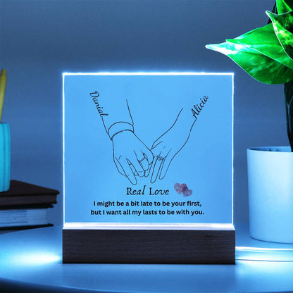 Personalized Hand Holding Line Art Anniversary Gifts, Couple Acrylic Plaque, Couple Anniversary Home Decor, Christmas Gifts For Him Her